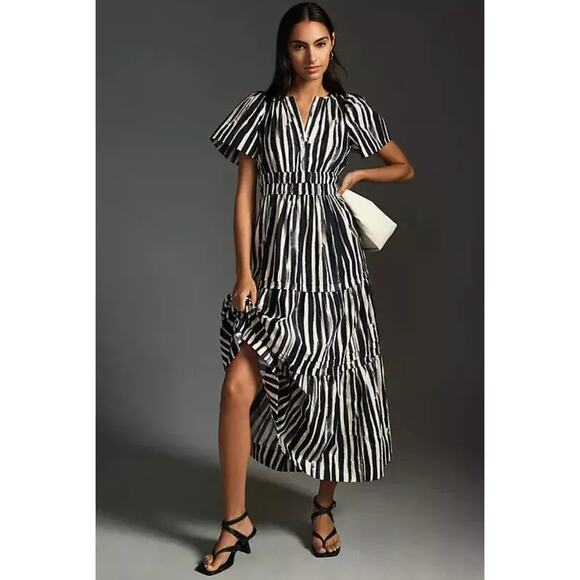 Anthropologie Dresses & Skirts - Anthropologie The Somerset Maxi Dress Black Striped (small flaw) Large